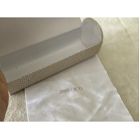 Jimmy Choo Womens Sunglasses Big Gold Rim Rhinestone On Arm W/case Gradient Lens - Picture 16 of 16